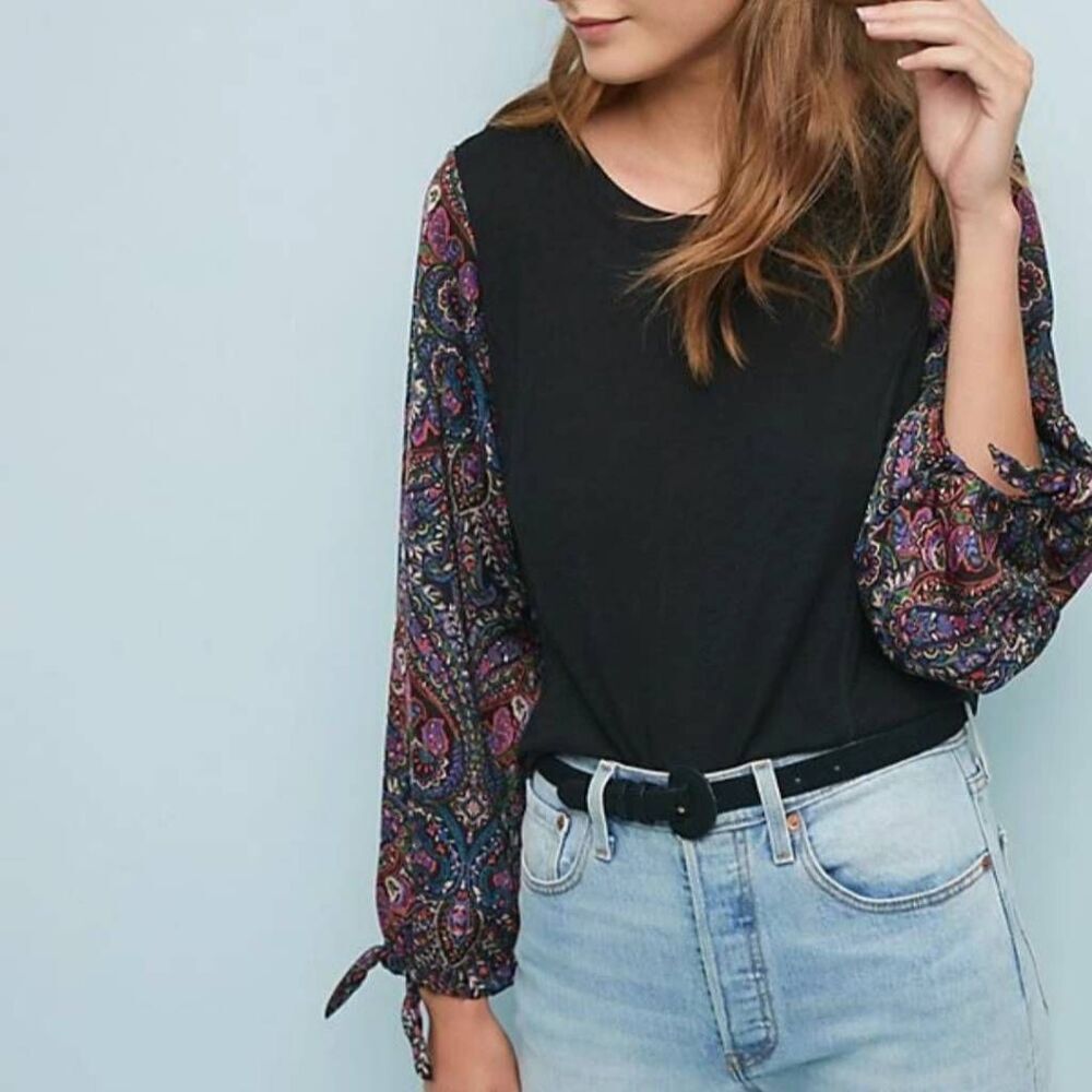 Akemi + Kin Anthropologie Maybelle Balloon Sleeve Blouse